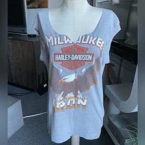 Vintage 1986 Harley Davidson Native American Eagle T Shirt Tank Top biker rock